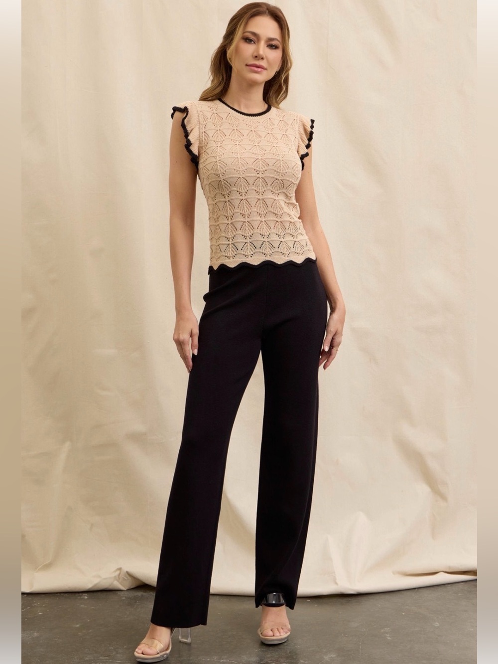 Premium Boutique Knit Pointelle Top and Pants Set